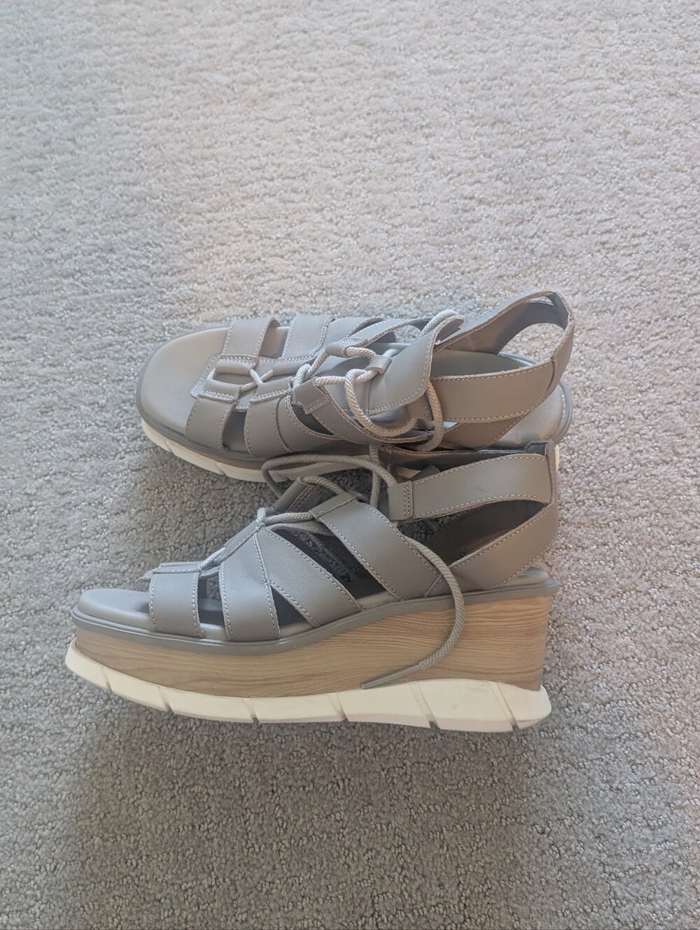 Sorel Gray Strappy Wedge Sandals